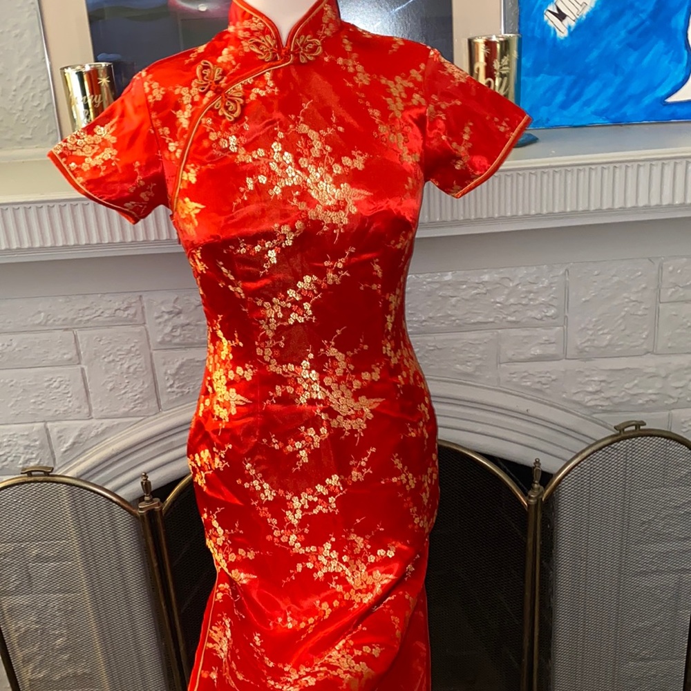 Double Split Collar Button Mandarin Dress - image 4